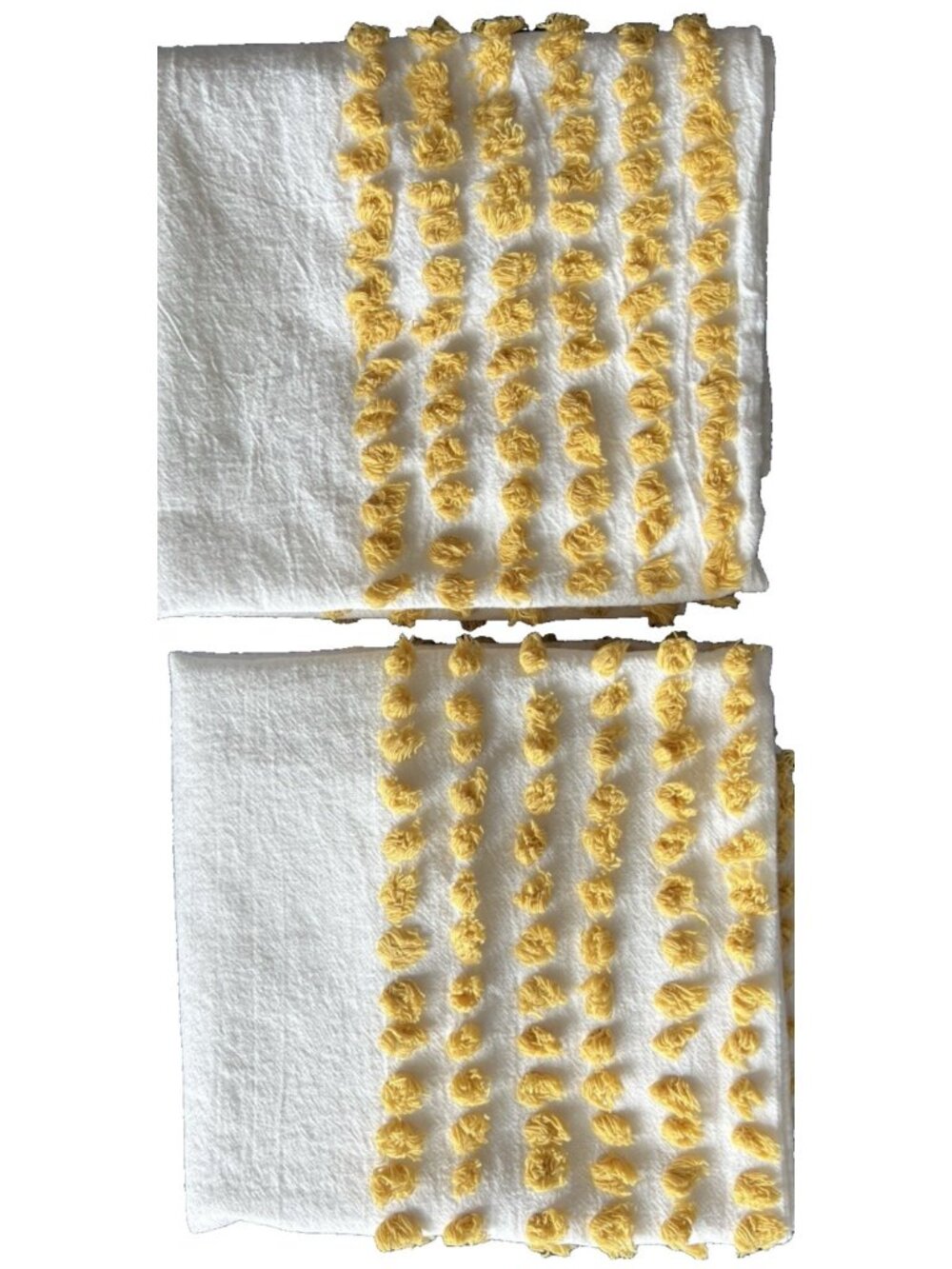 CHENILLE King Pillowcase PAIR URBAN STUDIO Linen White Gold Art Deco 100% Cotton